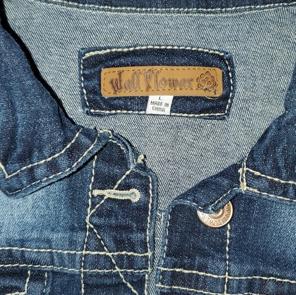 Wallflower Blue Denim Vest with Copper Buttons - Picture 2 of 11